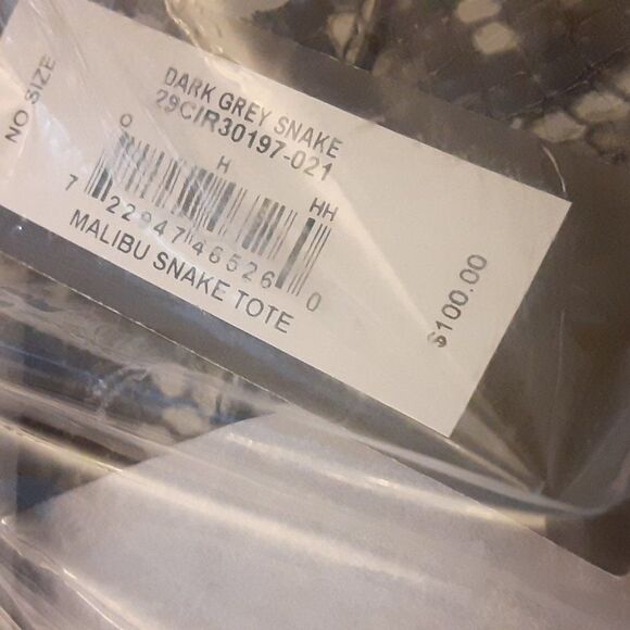 Circus Gray Snakeskin Tote  with Card Case - New - Picture 5 of 6